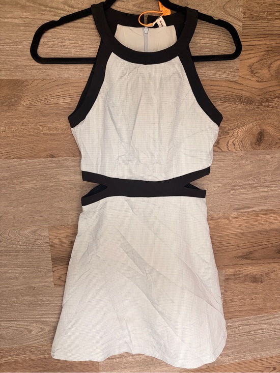 Palglg Dresses & Skirts - Sleeveless Mini Dress with Black Contrast Trim in Light Blue